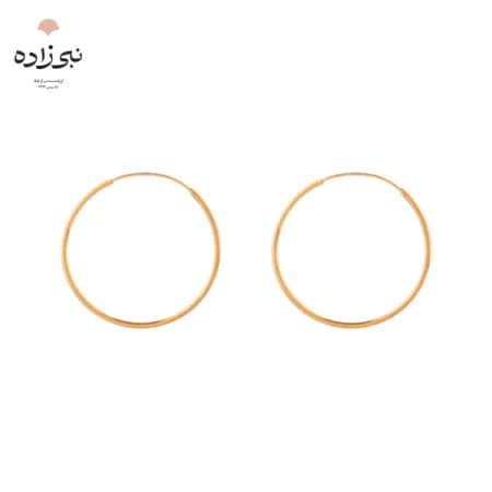 گوشواره حلقه ای ساده قطر 2.5 سانت طلا E050