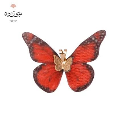 پلاک پروانه پارچه ای قرمز C156