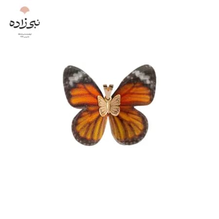 پلاک پروانه پارچه ای نارنجی C144